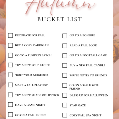 Autumn Bucket List 2024 Autumn Fall Bucket List Document(1)